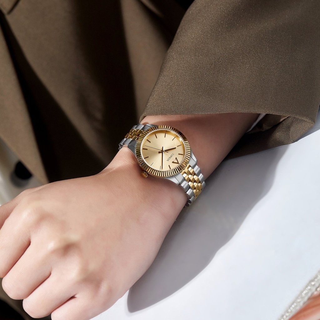 Trnda Women's Stainless Steel Watch, Gold Dial | Tr32ssg