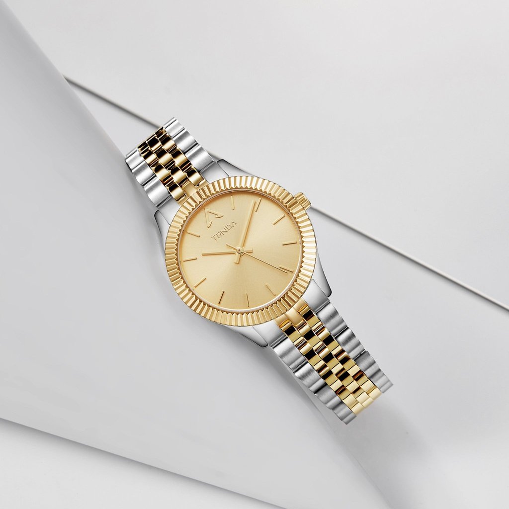 Trnda Women's Stainless Steel Watch, Gold Dial | Tr32ssg